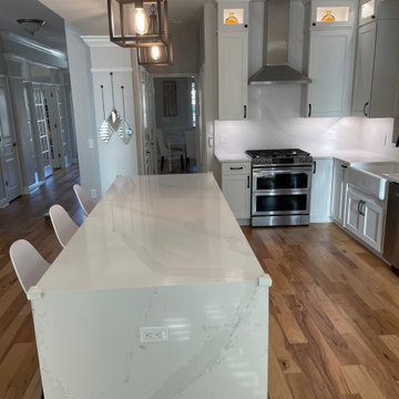 Transitional Kitchen, Bath and Laundry Remodel Done in a White Shaker