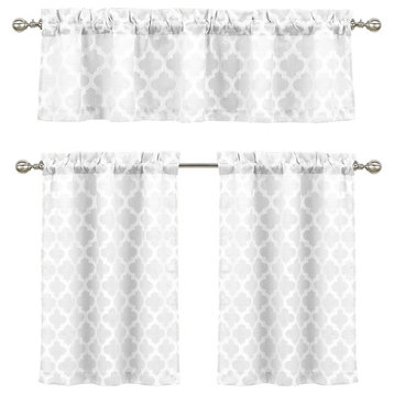 Longoria Jacquard Fabric Window Curtains, Faux Burlap with Moroccan Weave Design