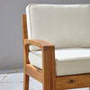 GDF Studio Outdoor Wood Club Chairs, Water Resistant Cushions, Set of 2, Beige