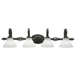 Toltec Lighting - Toltec Lighting 164-DG-312 Elegant� - Four Light Bath Bar - Elegant? 4 Light Bath Bar Shown In Dark Granite Finish With 7" White Muslin Glass.Assembly Required: TRUE Shade Included: TRUEDark Granite Finish with White Muslin Glass *Number of Bulbs:4 *Wattage:100W *Bulb Type:Medium Base *Bulb Included:No *UL Approved:Yes