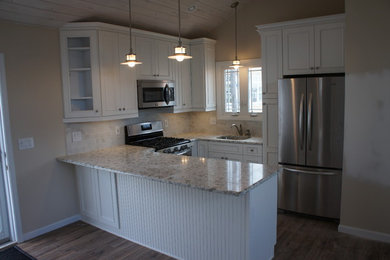 Beach style kitchen photo in New York