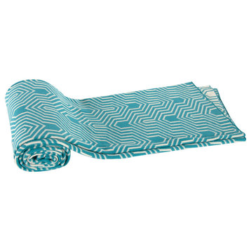 Cotton Cashmere-Like Throw Blanket, Turquoise