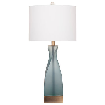 Bassett Mirror Anthea Table Lamp in Frosted Blue Finish L3426TEC