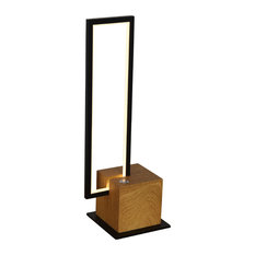 Silva 17" Integrated LED Table Lamp, Plated Black Wood Finish