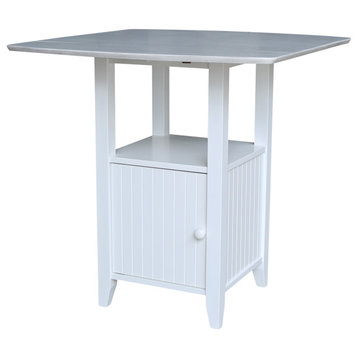 Dual Drop Leaf Bistro Table, Counter Height with Storage