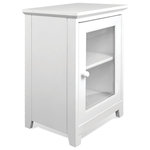 Stony Edge - Stony Edge Premium Night Stand With Glass Door, White - QUICK  AND  EASY  ASSEMBLY:  This  will  be  the  easiest  furniture  you've  ever  assembled.  Anyone  can  do  it  and  it  takes  seconds!  Just  unfold  and  slide  -  that's  all  it  takes  to  have  your  bedrooms  nightstand  ready  to  use!