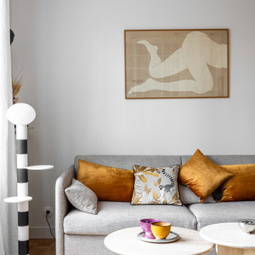 Réinventer un appartement de 47m² par la courbe et les couleurs