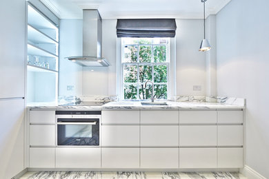 This is an example of a modern kitchen in London.