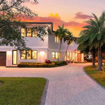 Luxury Home Exterior View With Twilight Shoot