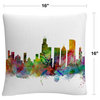 Michael Tompsett 'Chicago Illinois Skyline' Decorative Throw Pillow