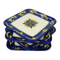 Le Souk Ceramique - Riya Stoneware Square Plates, Set of 4 - Dinner Plates