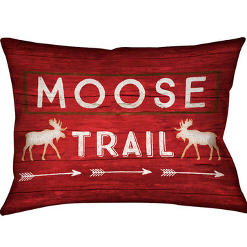 Country Cabin Moose Trail Decorative Pillow, 14"x20"