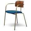 Cameron Dining Chair, Blue with Bronze Leg, Set of 2