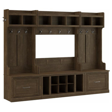 Woodland Full Entryway Storage Set with Drawers in Ash Brown - Engineered Wood