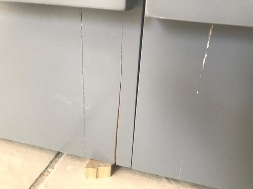 Cracks in kitchen cabinets