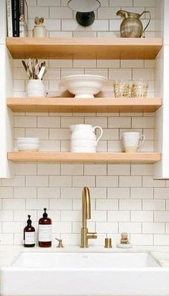 2 or 3 floating shelves over kitchen sink?