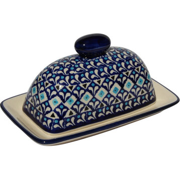 Polish Pottery Butter Dish, Pattern Number: 217a
