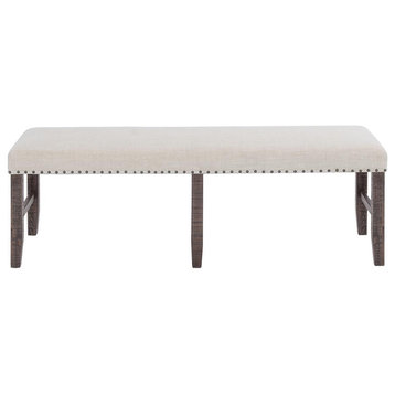 2021-56KD, Solid Pine Upholstered Dining Bench