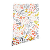 Deny Designs Heather Dutton Floral Brush Wallpaper, White, 2'x8'