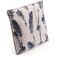 Western Pillow, Black, Beige