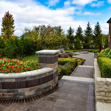 Backyard Estate with gazebo fireplace & water feature