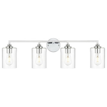 Elegant Lighting LD7315W33 Mayson 4 Light 10" Tall Bathroom - Chrome / Clear