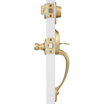 Design House Coventry 2-Way Adjustable Brass Door Handle Set in Gold