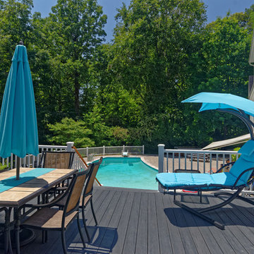 Deck and Screened Porch Featured Reclaimed Wood Ceiling