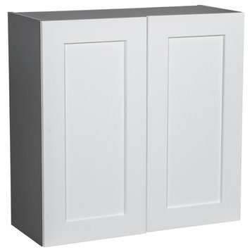 33 x 30 Wall Cabinet-Double Door-with Shaker White Matte door