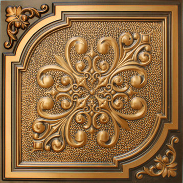 Antique Gold 3D Ceiling Panels, 2'x2', 100 Sq Ft, Pack of 25