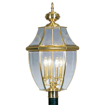 Monterey Outdoor Post Head, Polished Brass