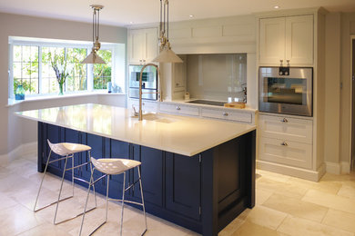 Design ideas for a large modern kitchen in Surrey.