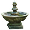 Bordine Finial Outdoor Water Fountain, Aged Limestone