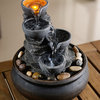 Tabletop Waterfall Fountain w/ LED Light Gray