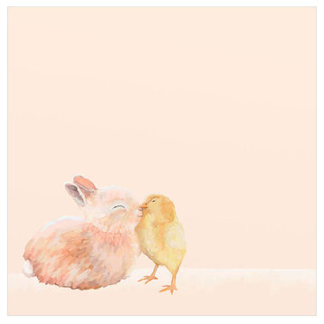 "Bunny And Chick Friends" Canvas Wall Art by Cathy Walters