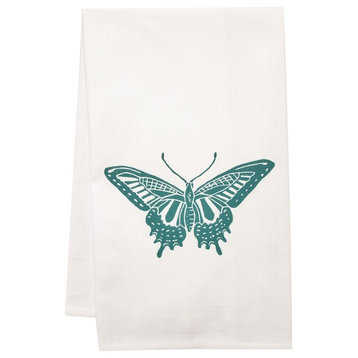 Organic Block Print Swallowtail Towel