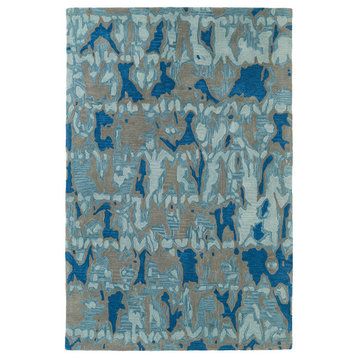 Kaleen Hand-Tufted Pastiche Wool Rug, Blue, 3'x5'