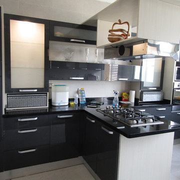 Glossy Grey kitchen in Palm hills - 6th Of October city