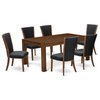 East West Furniture Lismore 7-piece Wood Dining Set in Natural/Black
