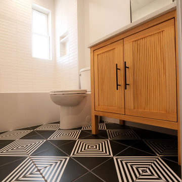 High Contrast Full Bathroom Remodel