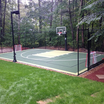 Backyard Basketball and Roller Hockey Court in Bedford
