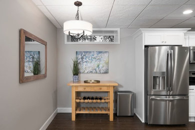 Trendy kitchen photo in Birmingham with shaker cabinets