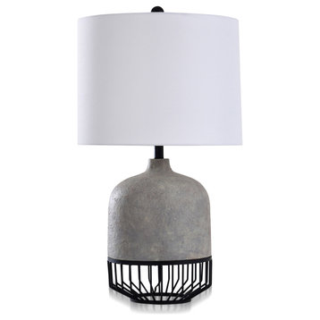 Logan Table Lamp, Gray Stone and Onyx
