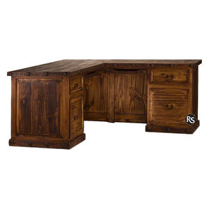Rustic L Shaped Desk Rustic Desks And Hutches By San Carlos