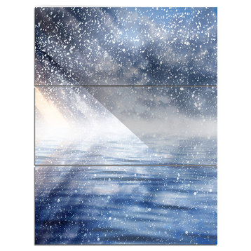 "Clouds With Reflection in Water" Photo Metal Wall Art, 3 Panels, 28"x36"