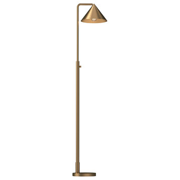 Remy 58" Floor Lamp Brushed Gold 72" Wire Rotary Dimmer E26 60W