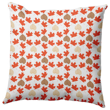 Lots of Leaves Accent Pillow, Harvest Orange, 16"x16"