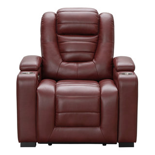 Cyrus Leather Home Theater Power Recliner Power Headrest