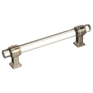 Amerock Glacio Cabinet Pull, Clear/Polished Nickel, 5-1/16" Center-to-Center