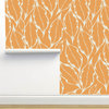 Swaing Leaves Orange Wallpaper by Monor Designs, Sample 12"x8"